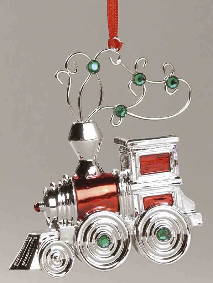 Reed & Barton Christmas Ornament Jeweled Train - Boxed by Reed & Barton-1