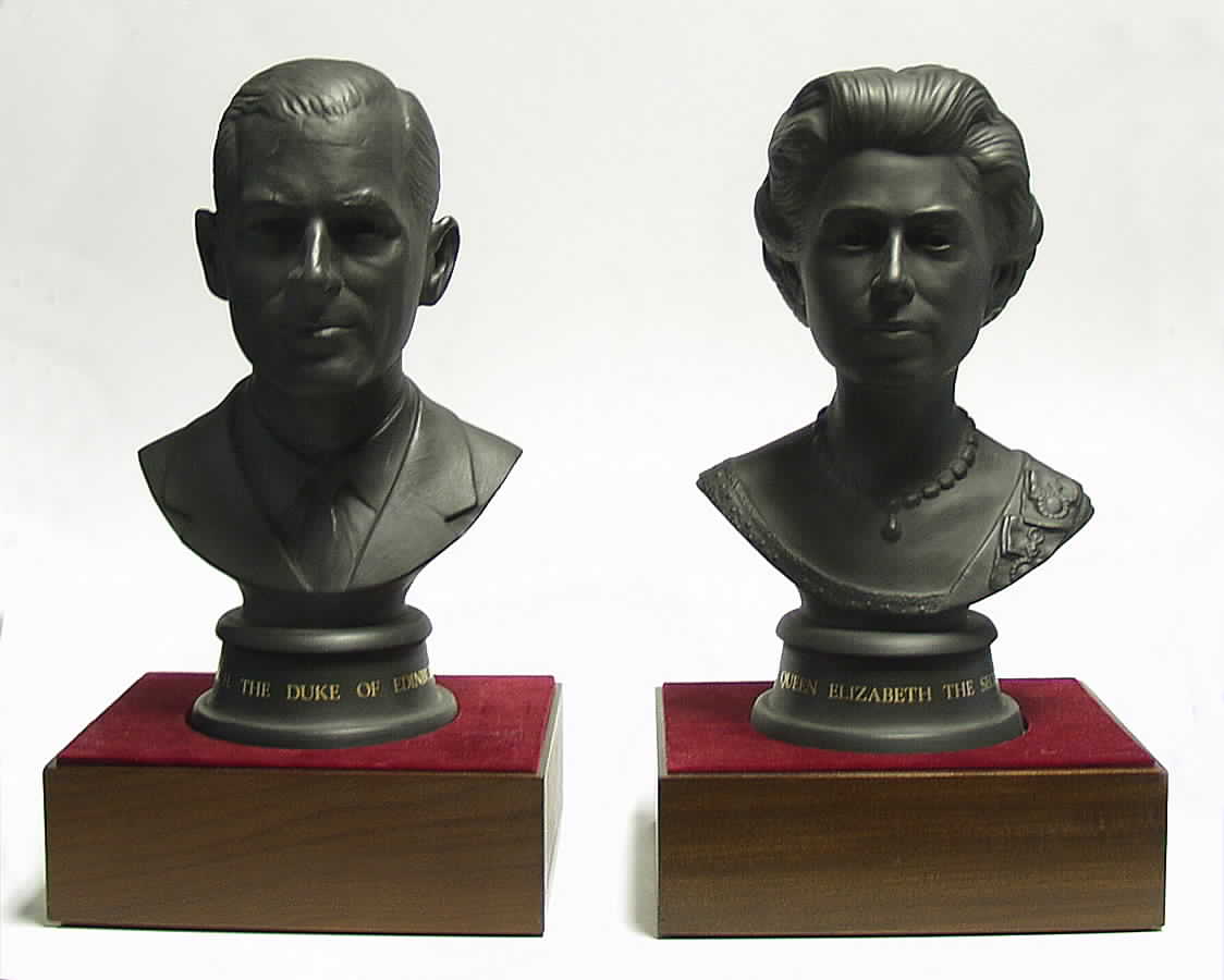 Royalty Bust Queen Elizabeth & Duke Of Edinburgh - With Box by Royal Doulton-1