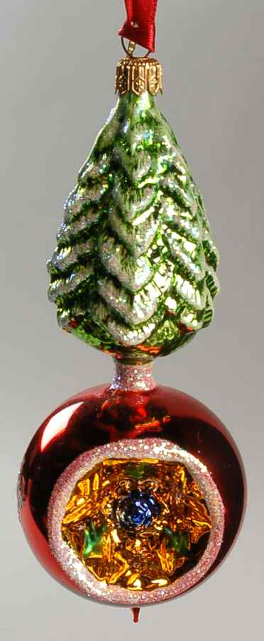 Reflectors (Figural) Evergreen Reflections-Red - No Box by Christopher Radko-1