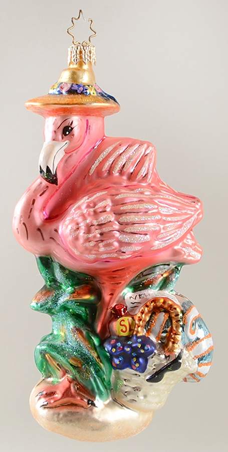Surf & Sun Ornaments Flamingo Beach - No Box by Christopher Radko-1