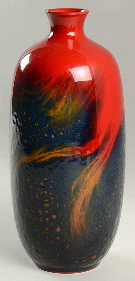 Flambe - Veined Vase-Veiined - No Box by Royal Doulton-1