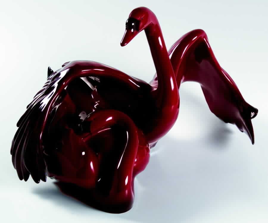Images of Fire Nestling Down-Swans - Boxed by Royal Doulton-1