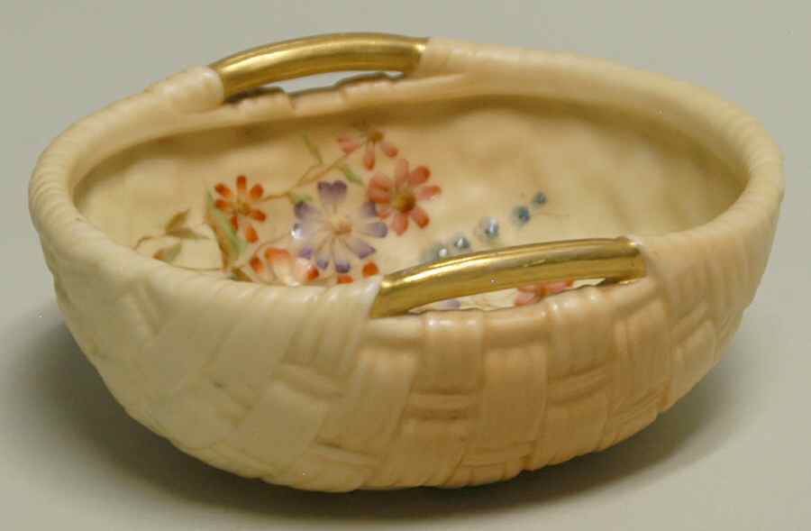 Blush Ivory Ware Basket Bowl-Small - No Box by Royal Worcester-1
