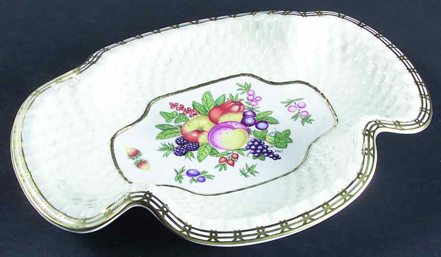 Blush Ivory Ware Basket Weave Fruit Bowl - No Box by Royal Worcester-1