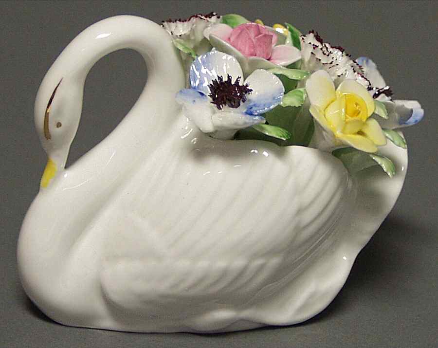 Florals Swan W/Flowers - No Box by Royal Doulton-1