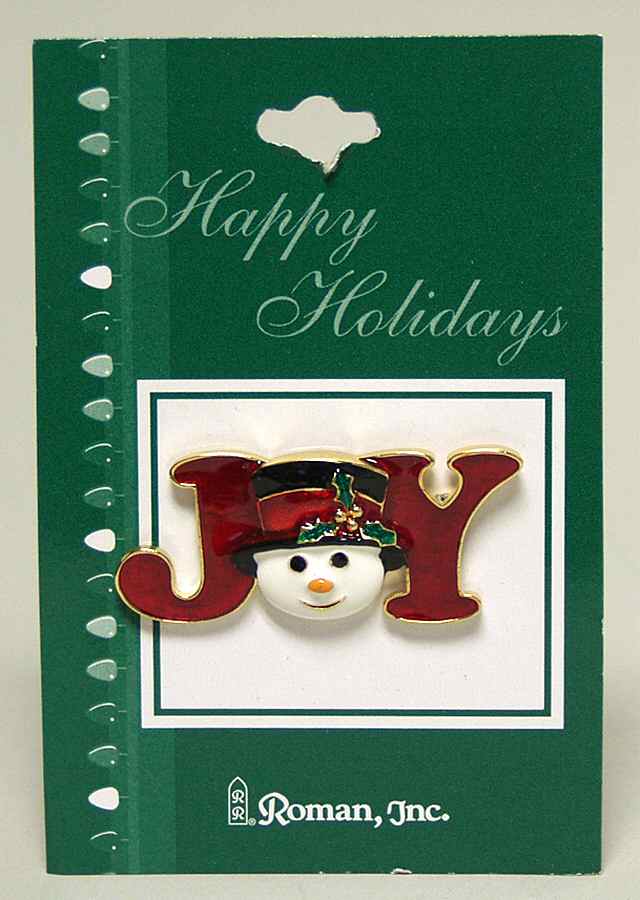 Roman Christmas Jewelry Joy Pin-Snowman - No Box by Roman-1
