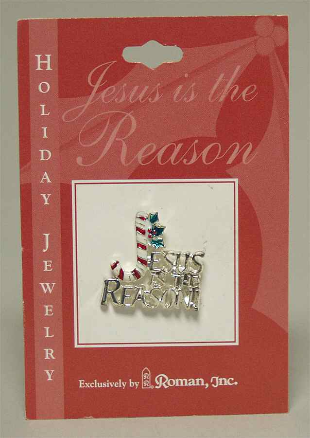 Roman Christmas Jewelry Jesus Is The Reason-Pin Silver - No Box by Roman-1