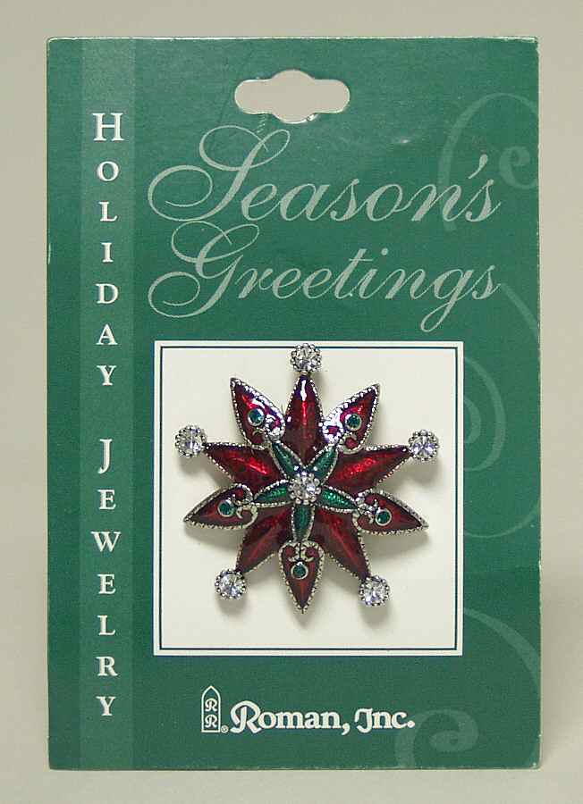 Roman Christmas Jewelry Enamel Star Pin - No Box by Roman-1