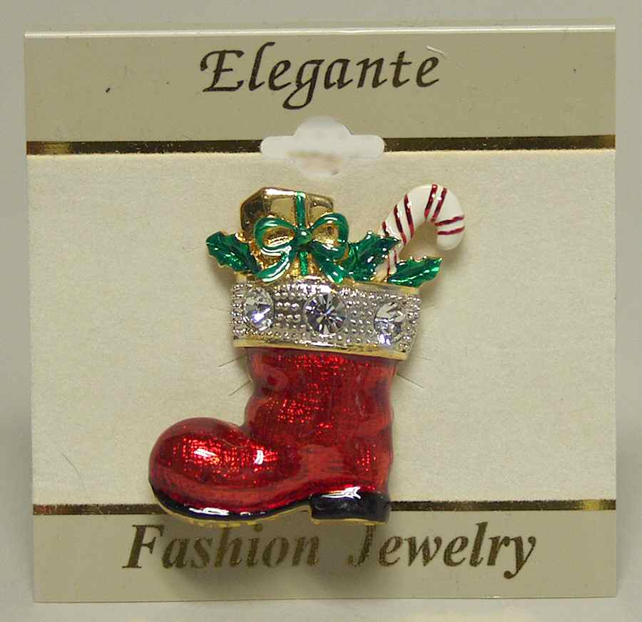 Roman Christmas Jewelry Santa's Boot Pin - No Box by Roman-1