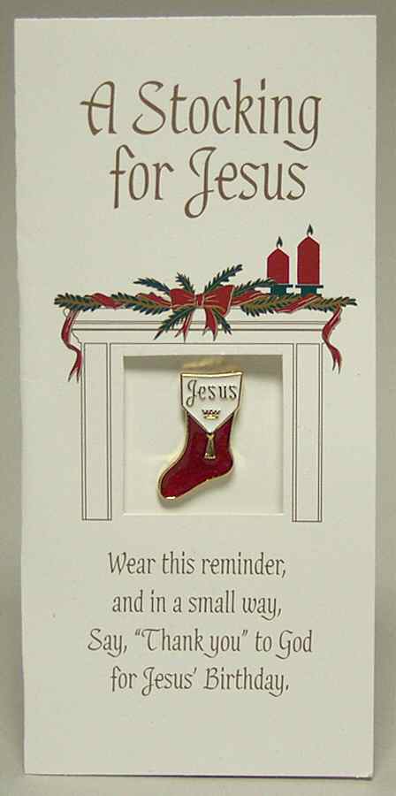 Roman Christmas Jewelry A Stocking For Jesus Pin - No Box by Roman-1