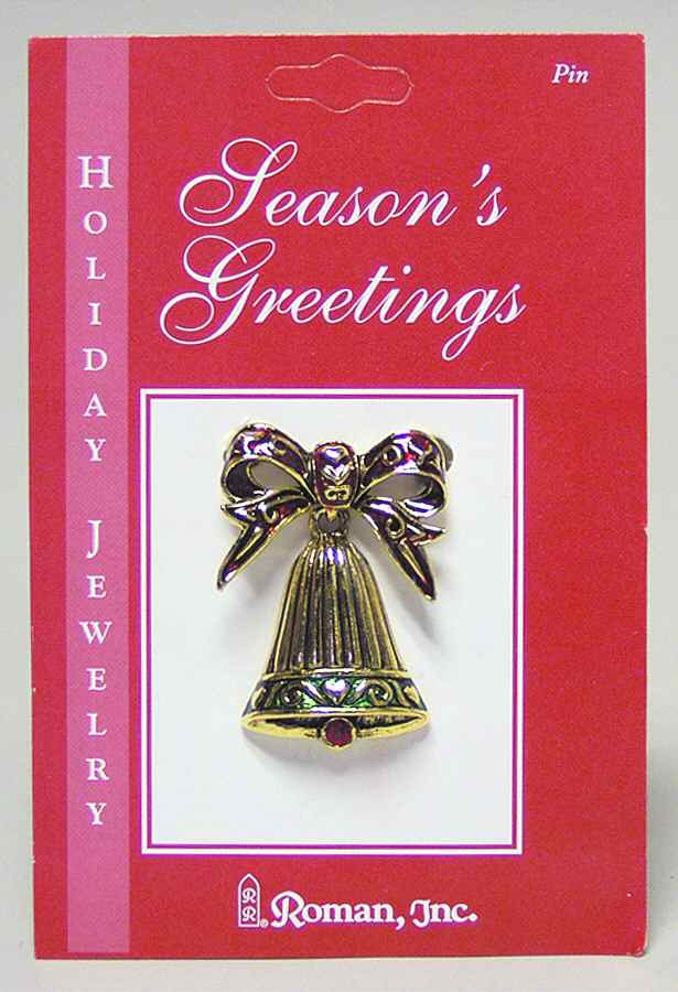 Roman Christmas Jewelry Victorian Bell Pin - No Box by Roman-1