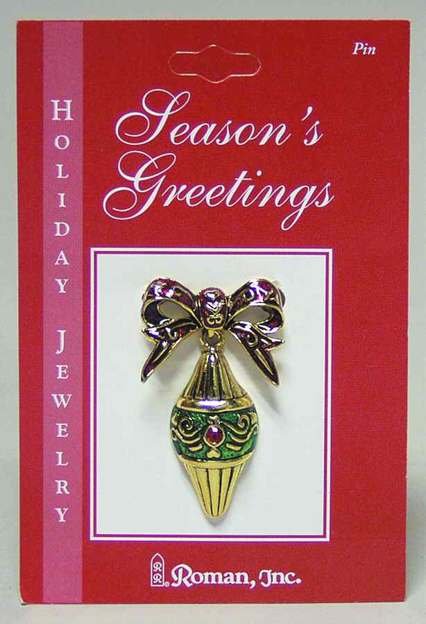 Roman Christmas Jewelry Victorian Ornament Pin - No Box by Roman-1