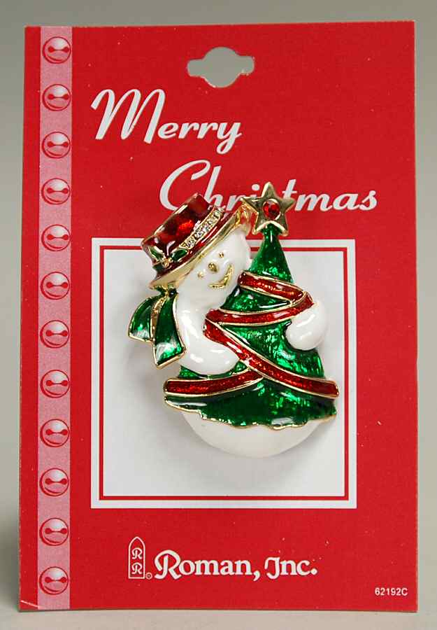 Roman Christmas Jewelry Snowman With Tree - No Box by Roman-1