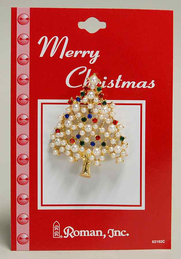 Roman Christmas Jewelry Tree-White Beads - No Box by Roman-1
