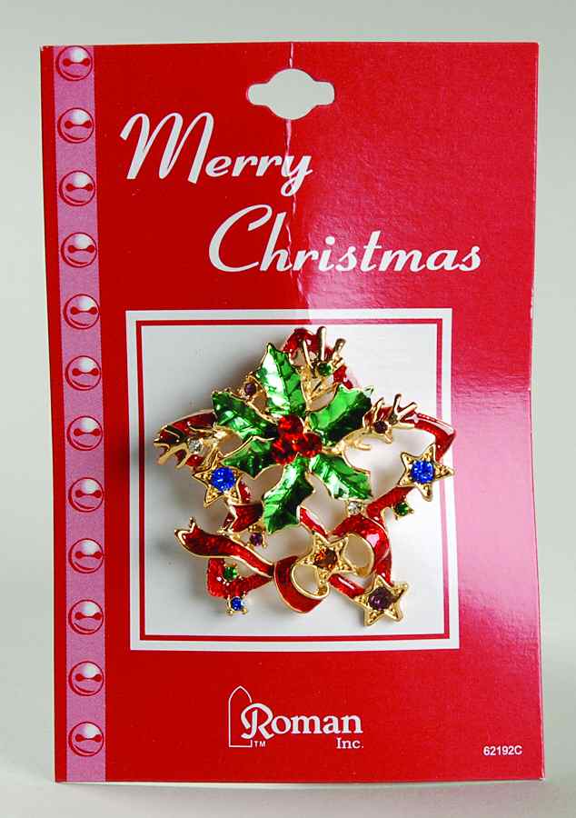 Roman Christmas Jewelry Stars & Holly - No Box by Roman-1