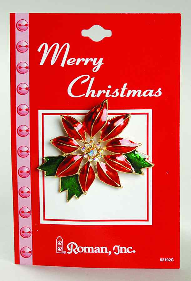 Roman Christmas Jewelry Poinsettiea-Jeweled - No Box by Roman-1