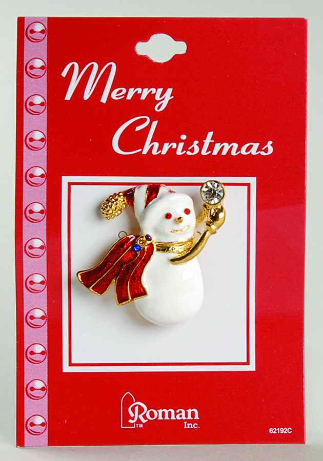 Roman Christmas Jewelry Snowman With Snowball - No Box by Roman-1