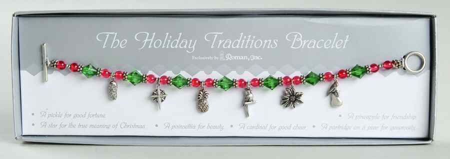 Roman Christmas Jewelry Holiday Traditions Bracelet - With Box by Roman-1