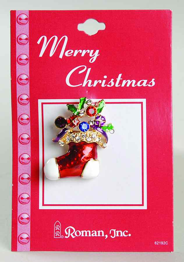 Roman Christmas Jewelry Stocking With Holly - No Box by Roman-1