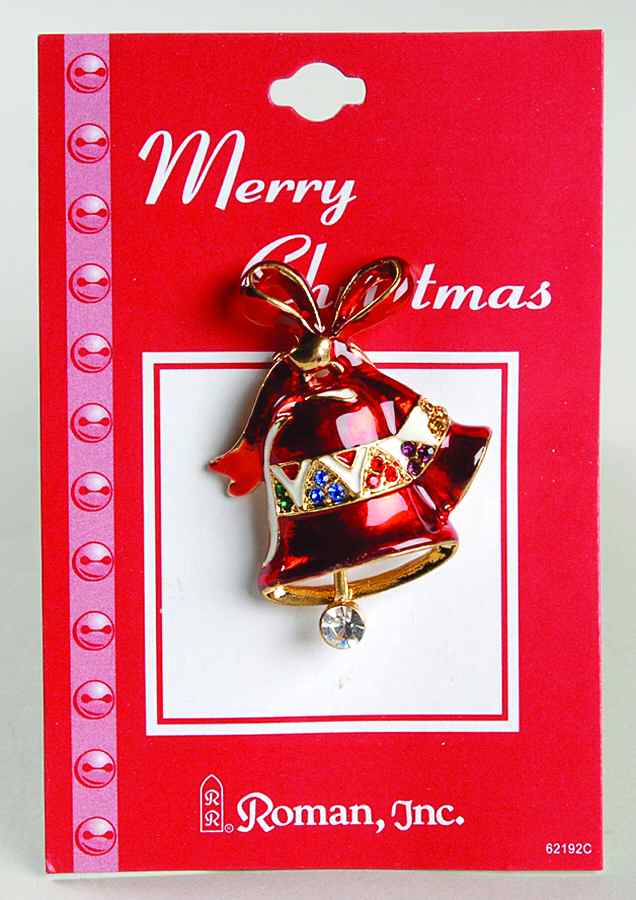 Roman Christmas Jewelry Bells With Red Ribbon - No Box by Roman-1