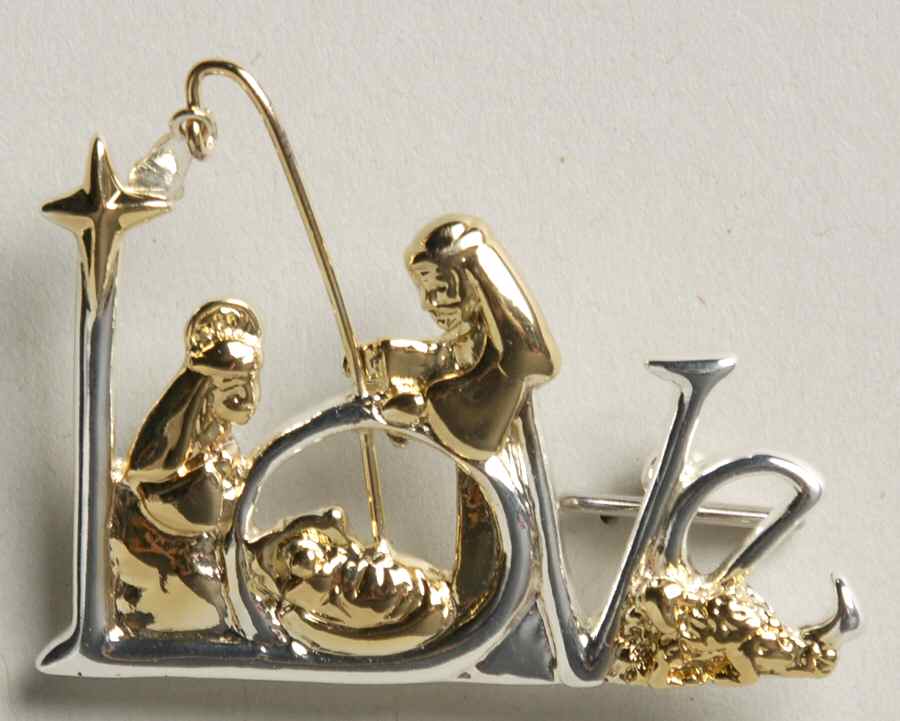 Roman Christmas Jewelry Love Pin - No Box by Roman-1