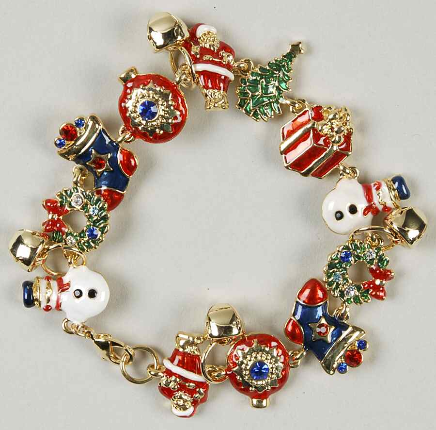 Roman Christmas Jewelry Christmas Charm Bracelet - No Box by Roman-1