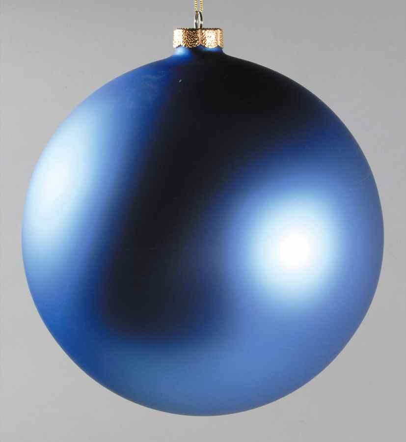 Colorworks-Blue Cobalt Mat 7" Ball Ornament - With Box by Roman-1