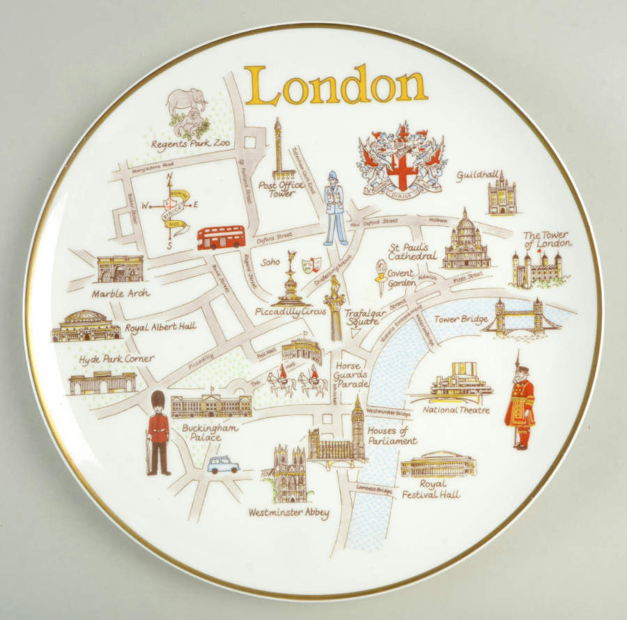Royal Chelsea Plates London Today - With Box by Royal Chelsea-1