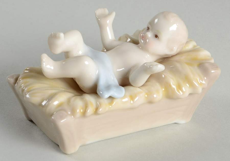 Holiday Nativity Jesus With Manger-Set Of 2 - No Box by Royal Doulton-1