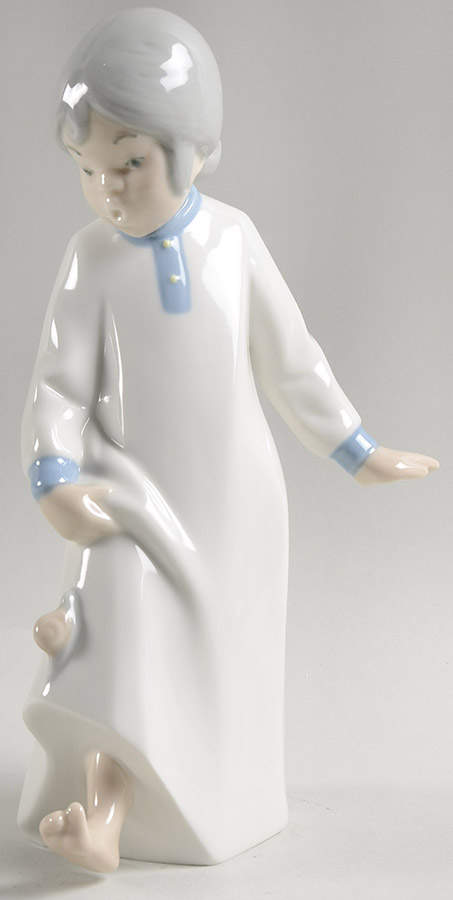 Rex Porcelain Figurine Girl In Night Clothes With Snail - No Box by Rex Porcelain-1