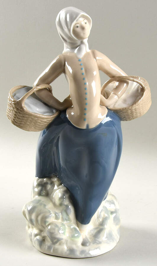 Rex Porcelain Figurine Girl With Baskets - No Box by Rex Porcelain-1