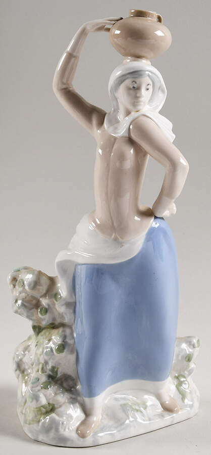 Rex Porcelain Figurine Woman Holding Vase - No Box by Rex Porcelain-1