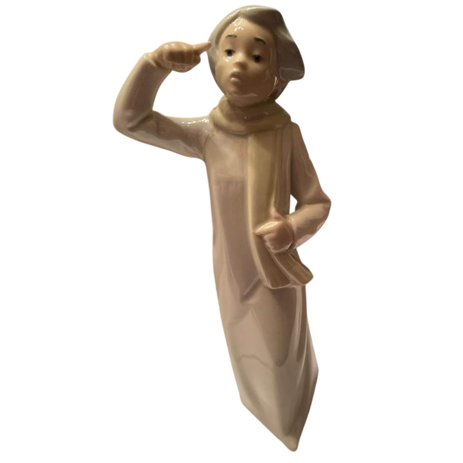 Rex Porcelain Figurine Boy In Gown With Scarf - No Box by Rex Porcelain-1