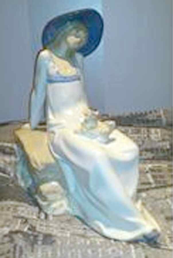 Rex Porcelain Figurine Girl With Dog - No Box by Rex Porcelain-1