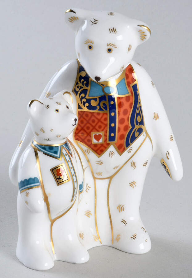 Miniature Bear Collection Daddy And George - Boxed by Royal Crown Derby-1