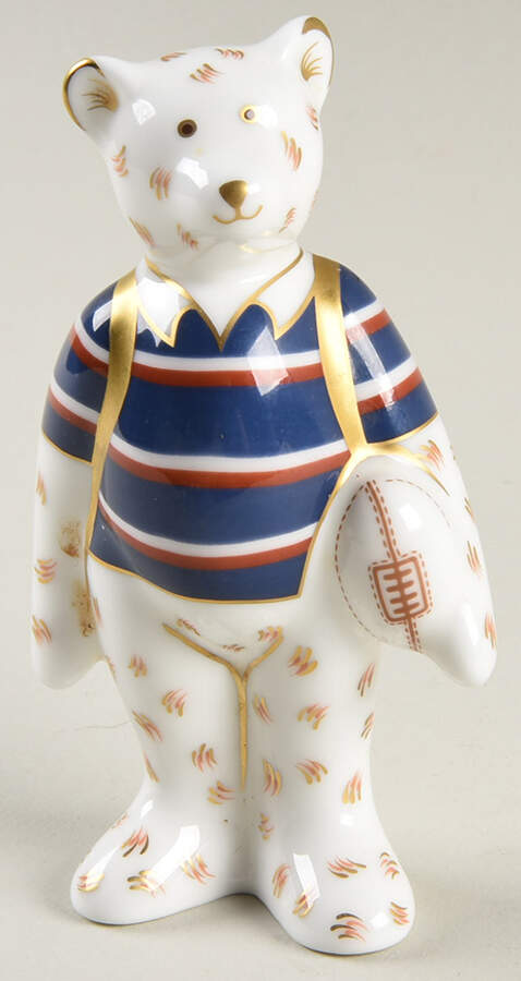 Miniature Bear Collection Rugby Bear - Boxed by Royal Crown Derby-1