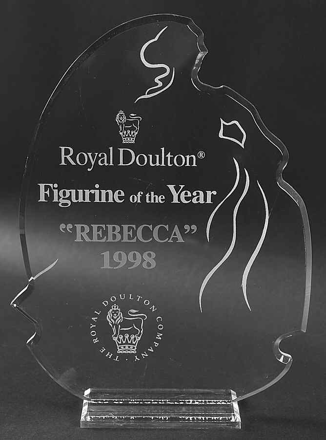 Advertising Signs Figurine Of The Year/Rebecca - Lucite Advertising Sign by Royal Doulton-1