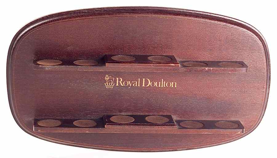 Advertising Signs Figurine Of The Year/Single Platform - Wooden Display Advertising Sign Stand by Royal Doulton-1