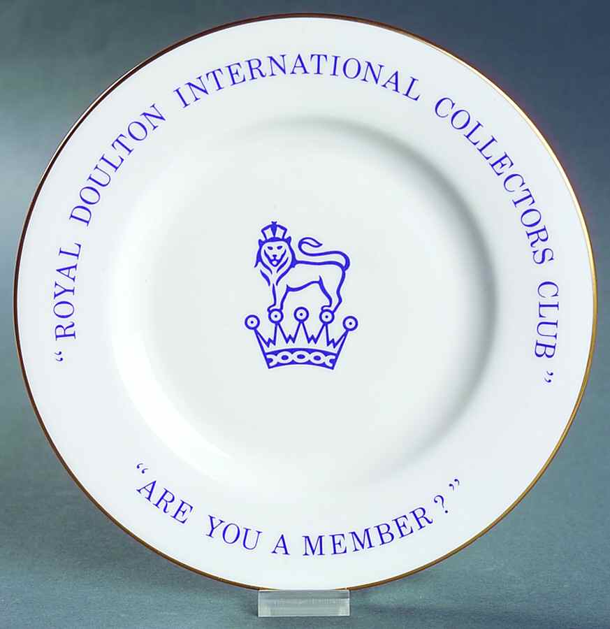 Advertising Signs International Collectors Club/Blue On Wt - Dessert Plate Advertising Sign by Royal Doulton-1