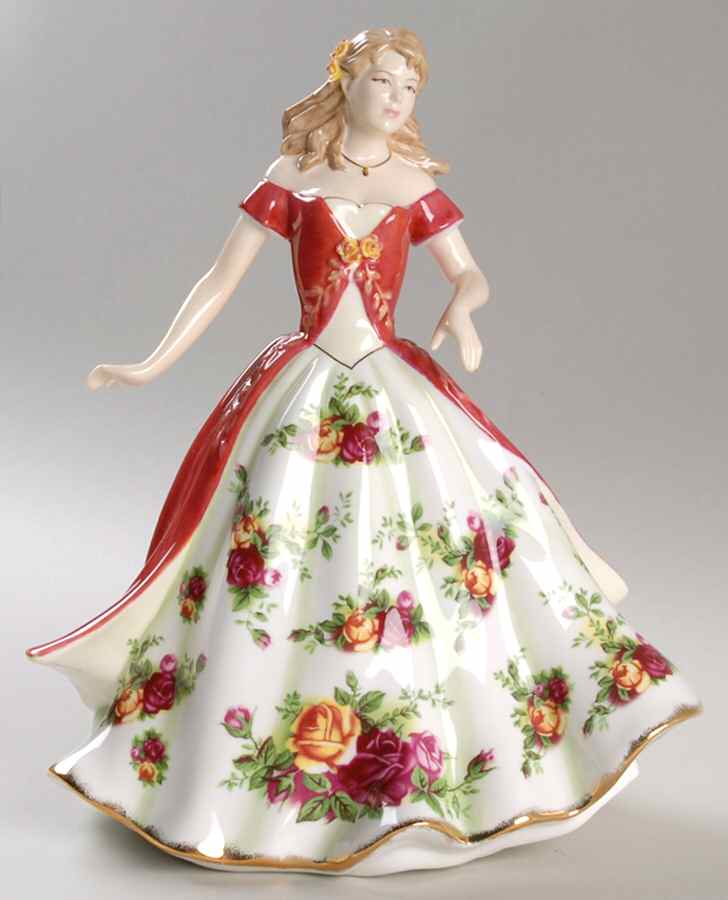 Figurines of the Year Old Country Rose-2008 - With Box by Royal Albert-1