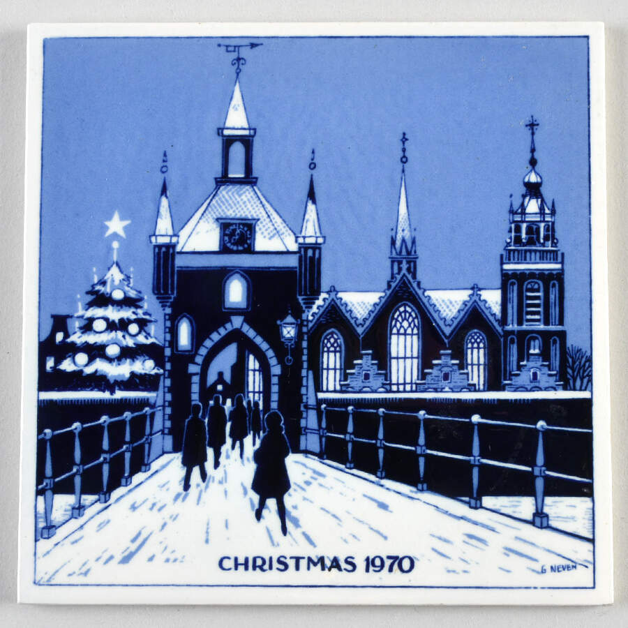 Royal Delft Christmas Tile 1970 - No Box by Royal Delft-1