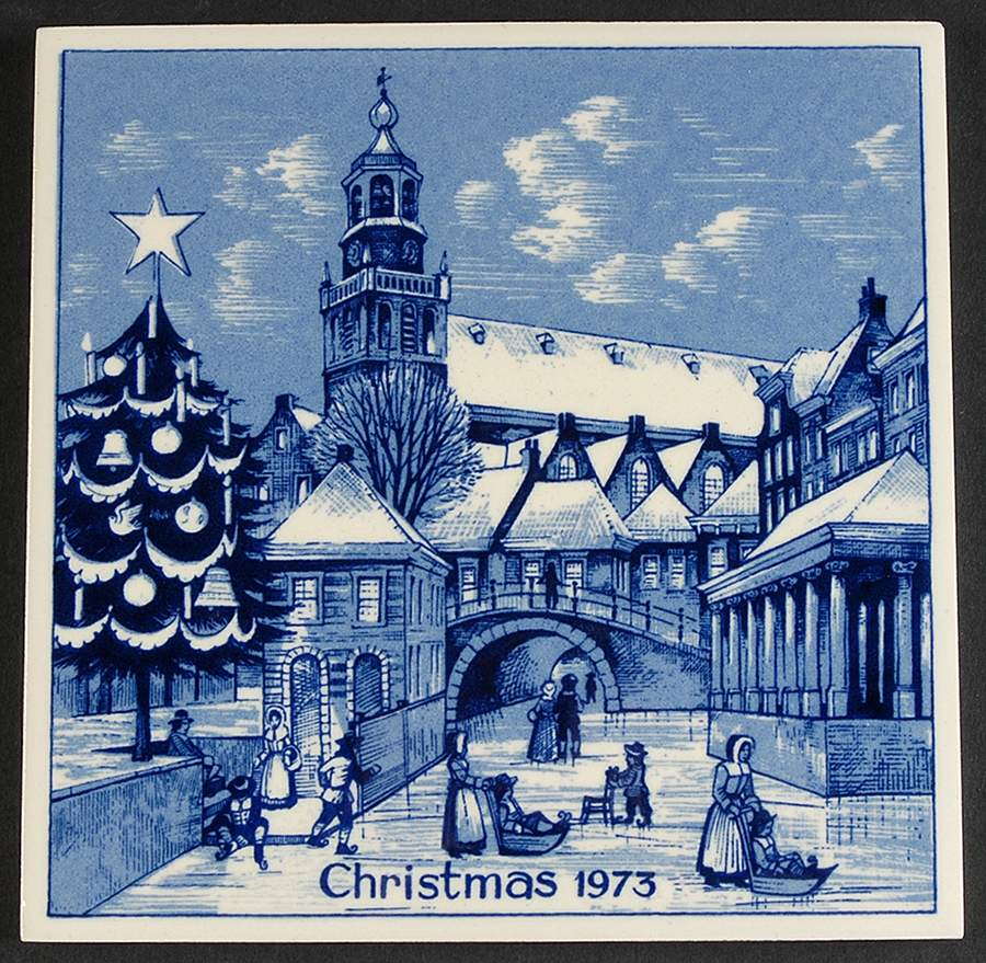 Royal Delft Christmas Tile 1973 - Boxed by Royal Delft-1
