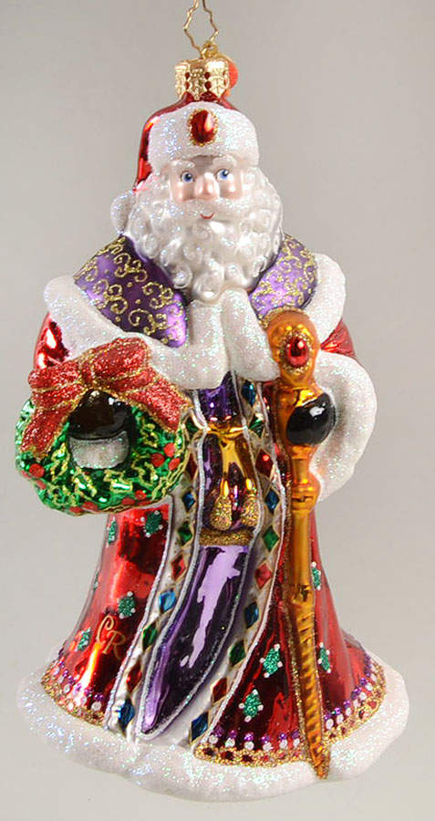 2010 Christopher Radko Ornaments Regally Robed Nicholas-With Wreath-Staff - No Box by Christopher Radko-1