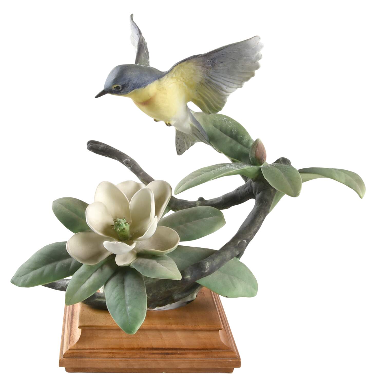 Doughty American Birds Hen-Parula Warbler & Sweet Bay - Boxed by Royal Worcester-1