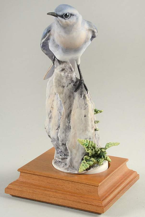Doughty American Birds Hen-Mountain Bluebird & Spleenwort Niger - No Box by Royal Worcester-1