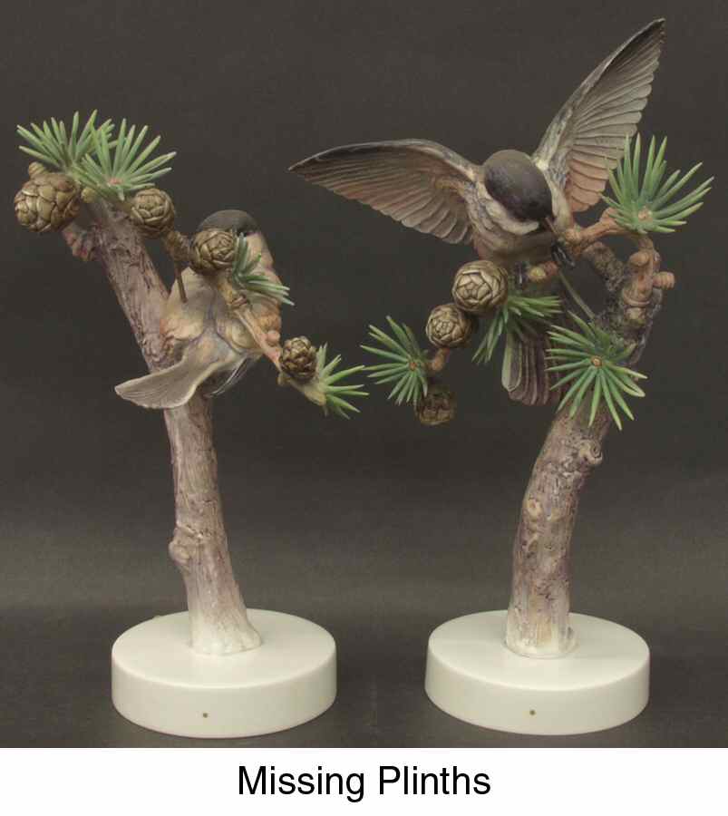 Doughty American Birds Chickadees & Larch-Pair - Boxed by Royal Worcester-1
