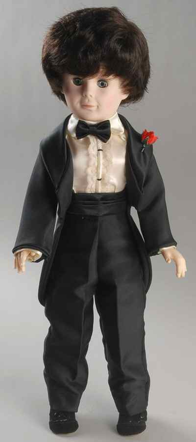 Bridal Groom Ecru Shirt Black Tux - Boxed by Royal House of Dolls-1