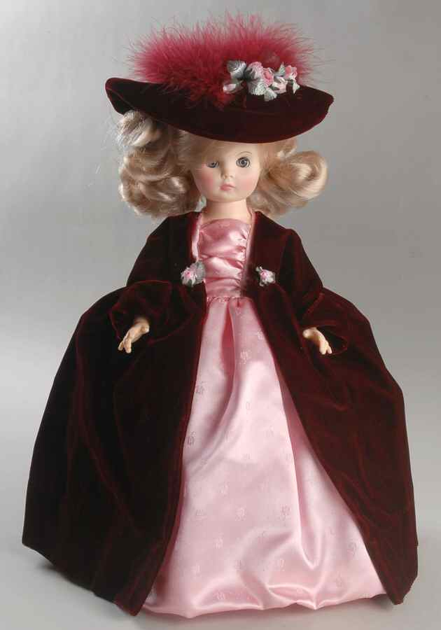 Ladies of Grandeur Ruby Burgundy Velvet Coat - No Box by Royal House of Dolls-1