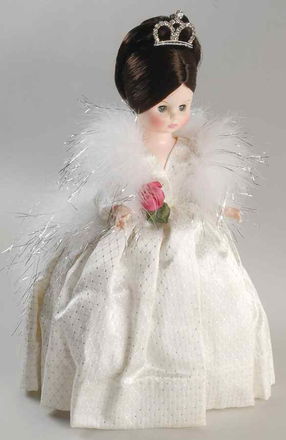 Christmas Tara White Dress With Rose - With Box by Royal House of Dolls-1