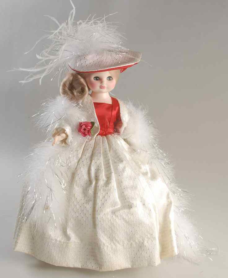 Christmas Tiffany  White Dress W/Rose - No Box by Royal House of Dolls-1
